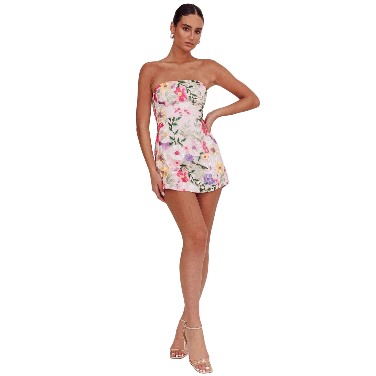 Dress Bodycon Strapless Sundress Niche Elegant Floral Skirt