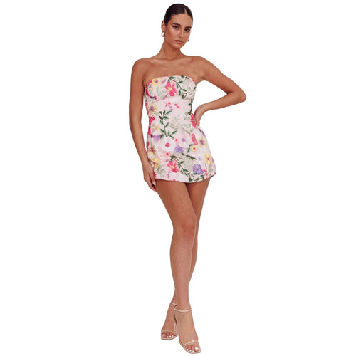 Dress Bodycon Strapless Sundress Niche Elegant Floral Skirt